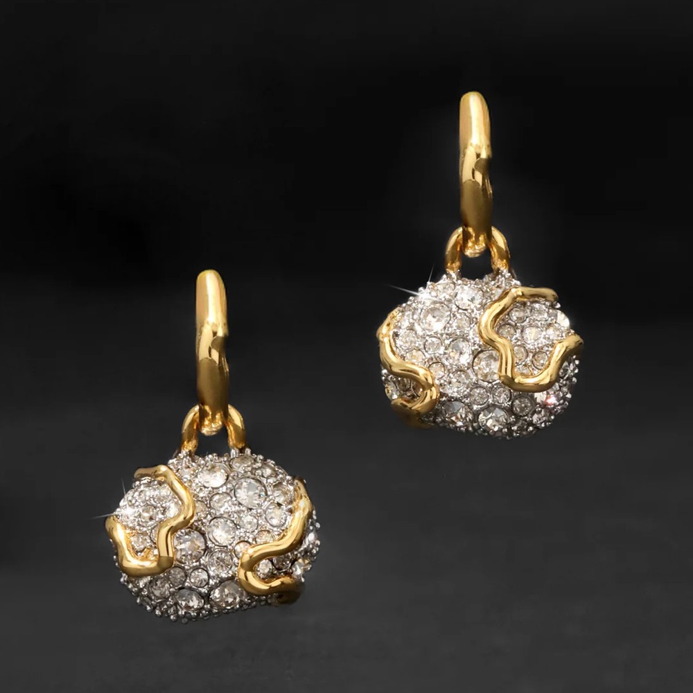 ALEXIS BITTAR • Solanales Crystal Petite Pebble Geode Hoop Earrings